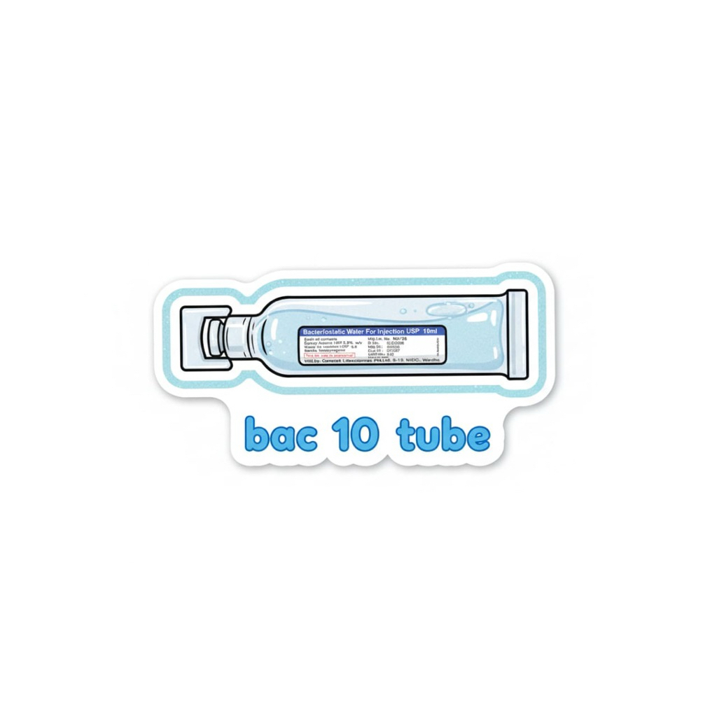 สติ๊กเกอร์ฉลาก bac te rio sta tic water 10ml หลอด