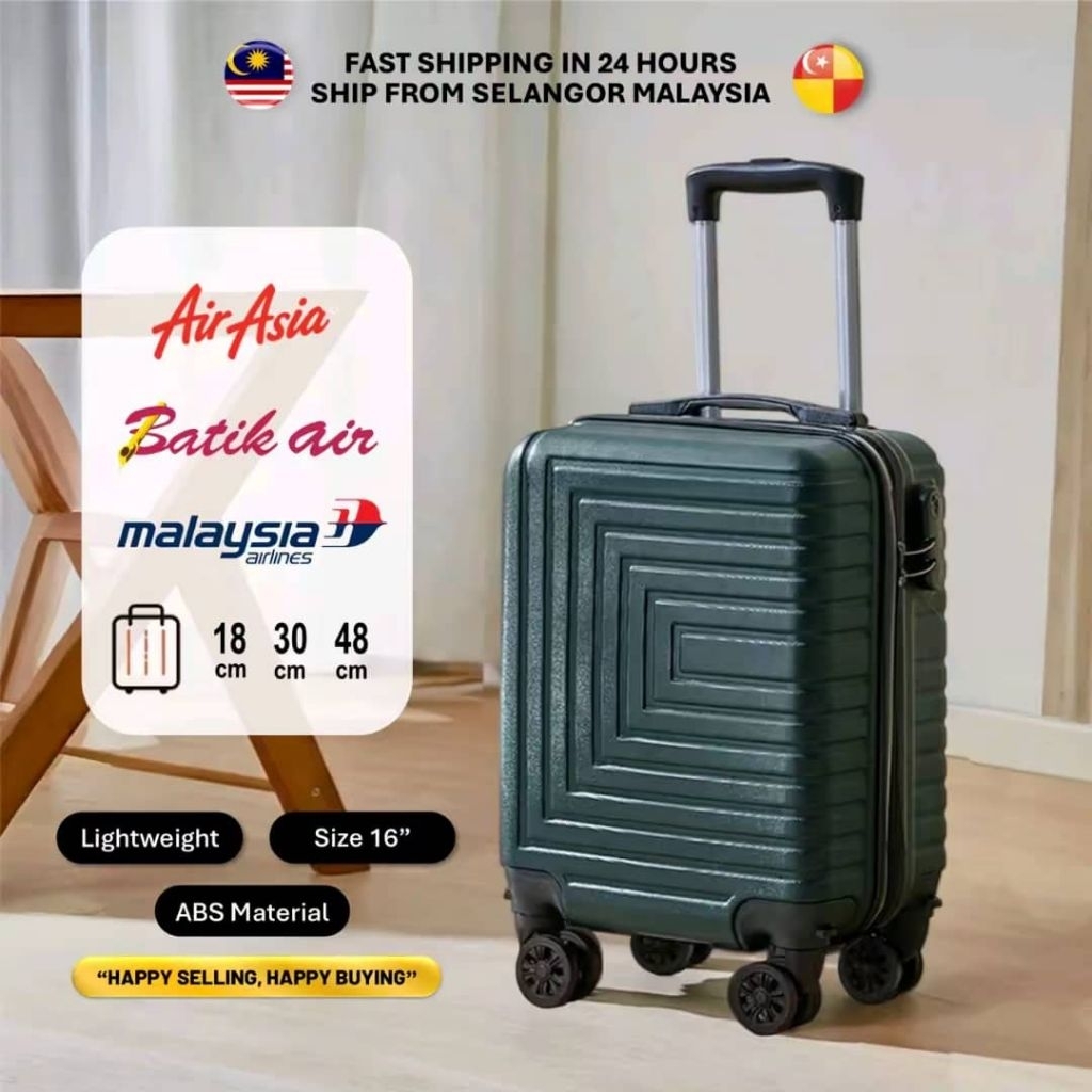 14 นิ้ว 16 นิ้วกระเป๋าเดินทางกระเป๋าเดินทางกระเป๋าเดินทาง Beg Bagasi Beg Roda Cabin Hand Carry กระเป
