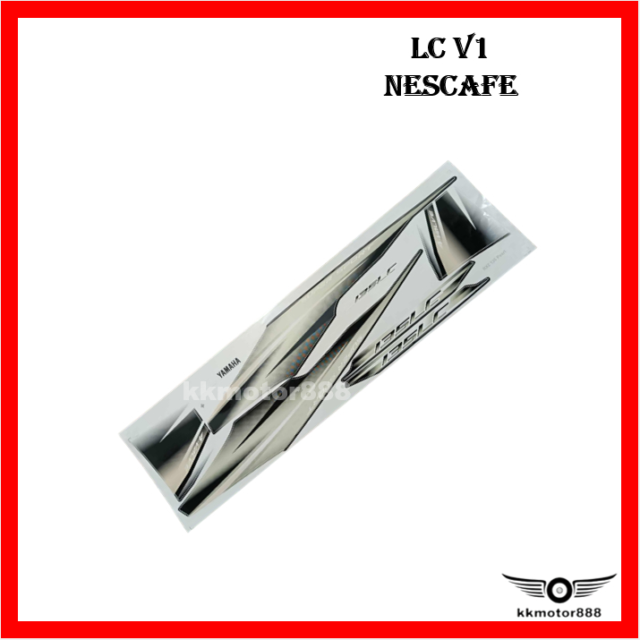 [GOOD QUALITY !!!] สติ๊กเกอร์ YAMAHA LC135 135LC LC 135 V1 NESCAFE GOLD (1) OEM / STRIPE PEARL (1) L