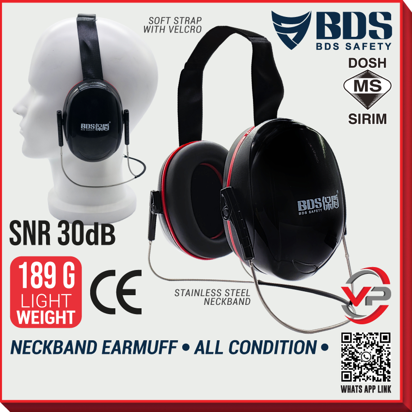 BDS FM-1C Pelindung Telinga SIRIM DOSH สายคล้องคอ Earmuff Over-The-คอความปลอดภัยป้องกันหู Earmuff สํ