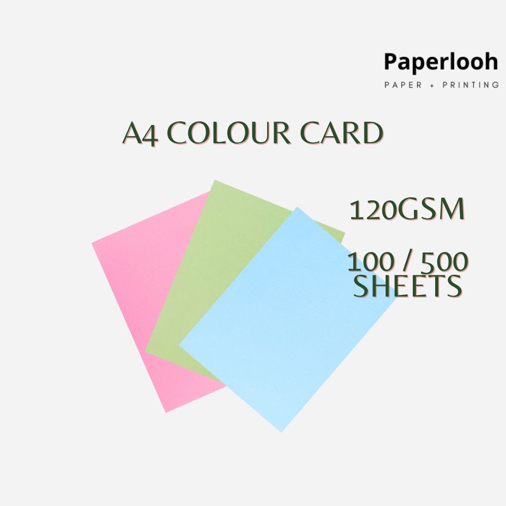 การ์ดสี A4 120แกรม 100แผ่น/500แผ่น