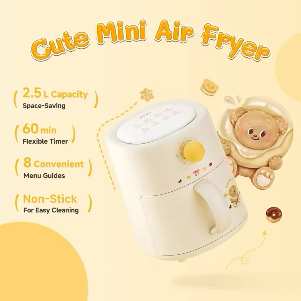 SimplusButterbearMini Air Fryerน่ารัก 2.5L