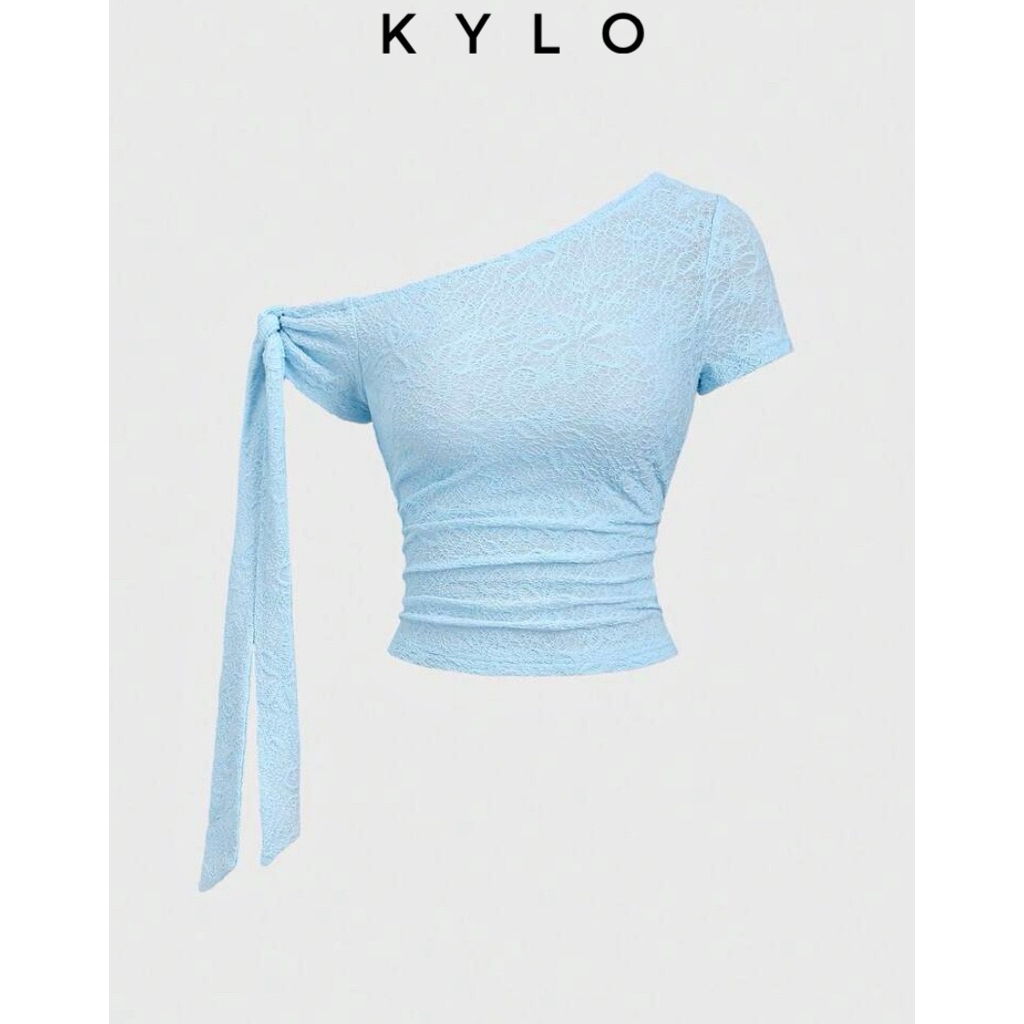 KYLO Minimalist ผู้หญิงฤดูร้อนปักไม่สมมาตรคอผูกสายรัดติดตั้งด้านบน ️PLS DM ผู้ขาย BFORE PAYMENT ️