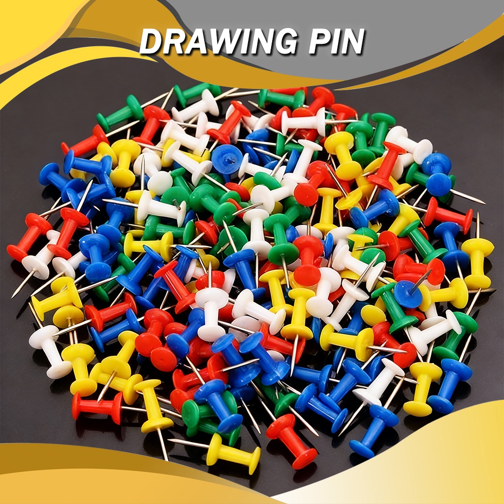 Colorful Thumb Tack Push Pin สําหรับ Cork Board Bulletin Board สํานักงานโรงเรียน Pin Paku Tekan สีโร