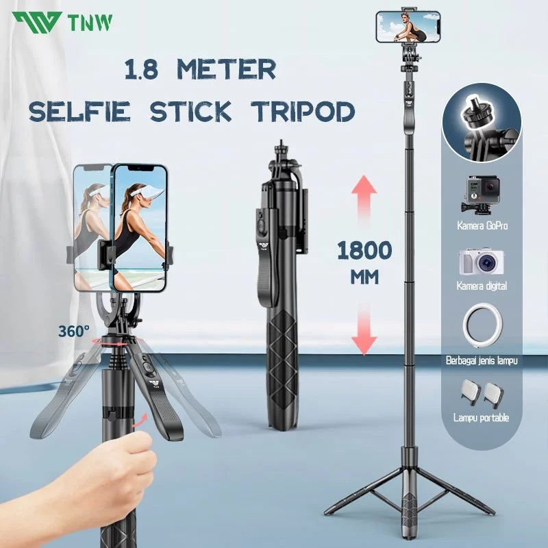 TNW L16/L18 ไร้สาย Selfie Stick ขาตั้งกล้องบลูทูธระยะไกล Monopod ขาตั้ง 3 ใน 1 ขาตั้งโทรศัพท์ขาตั้งก