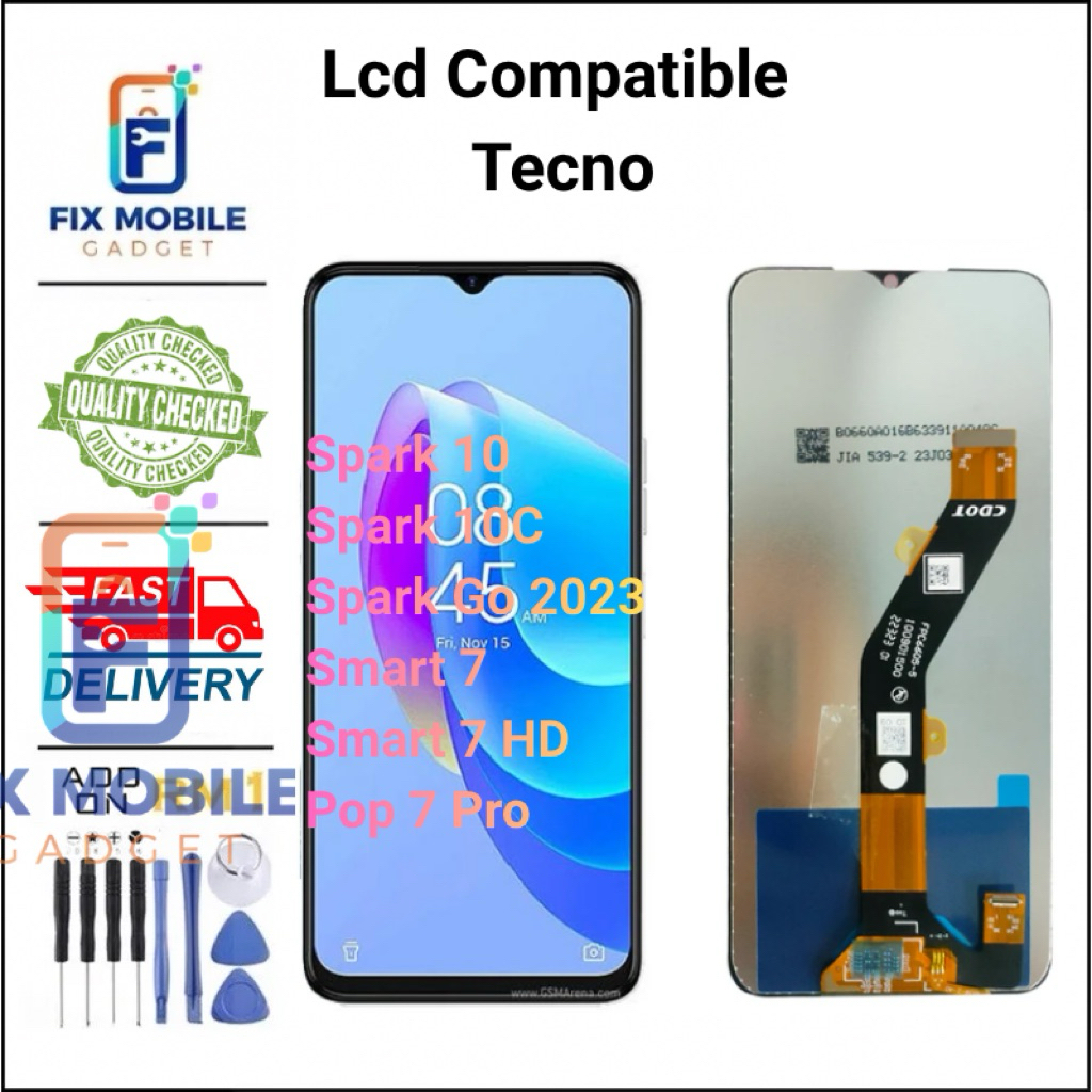 LCD สําหรับ Tecno Spark Go 2023 / Spark 10 / 10C / Smart 7 HD / Pop 7 pro เกรด O คุณภาพสูงหน้าจอสัมผ