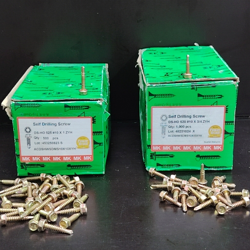 MK สกรูเจาะตัวเอง D5-HO 520 10 X 3/4 ZYH / DS.HO 525 10 X 1 ZYH 1 กล่อง ( SCREW C,Channel & Battern 