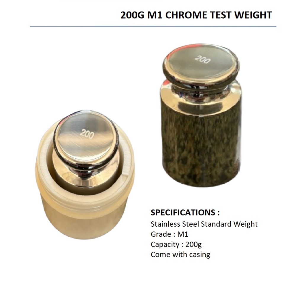 200g M1 CHROME TEST WEIGHT สแตนเลสน้ําหนักมาตรฐาน