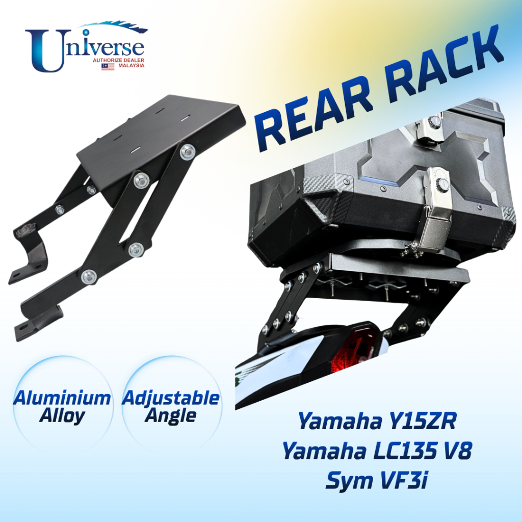 Yamaha Y15ZR / LC135 V8 / SYM VF3i แร็คท้ายแบบปรับได้ / Monorack / Tailstock / Rak Belakang Motor