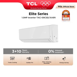 [SEDA]TCL 1.0HP Inverter Air Conditioner R32 Golden Fin Auto Clean Elite Series 5 Star Penyaman Udara TAC-09CSD/XA91I