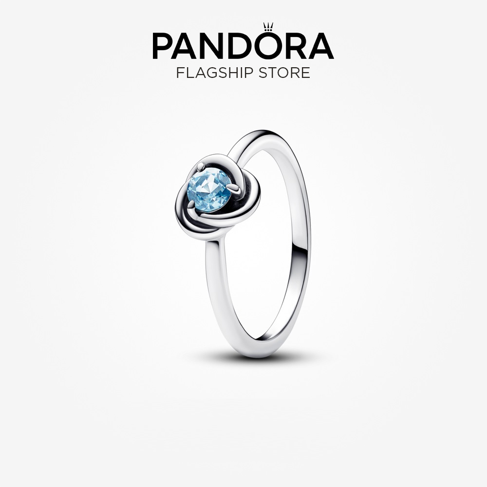 แหวนวงกลม Pandora Sea Aqua Blue Eternity