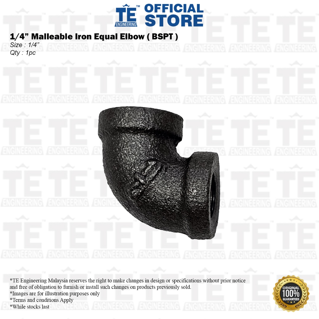 1/4 "เหล็กปรับระดับ Equal Elbow 90 องศา BSP