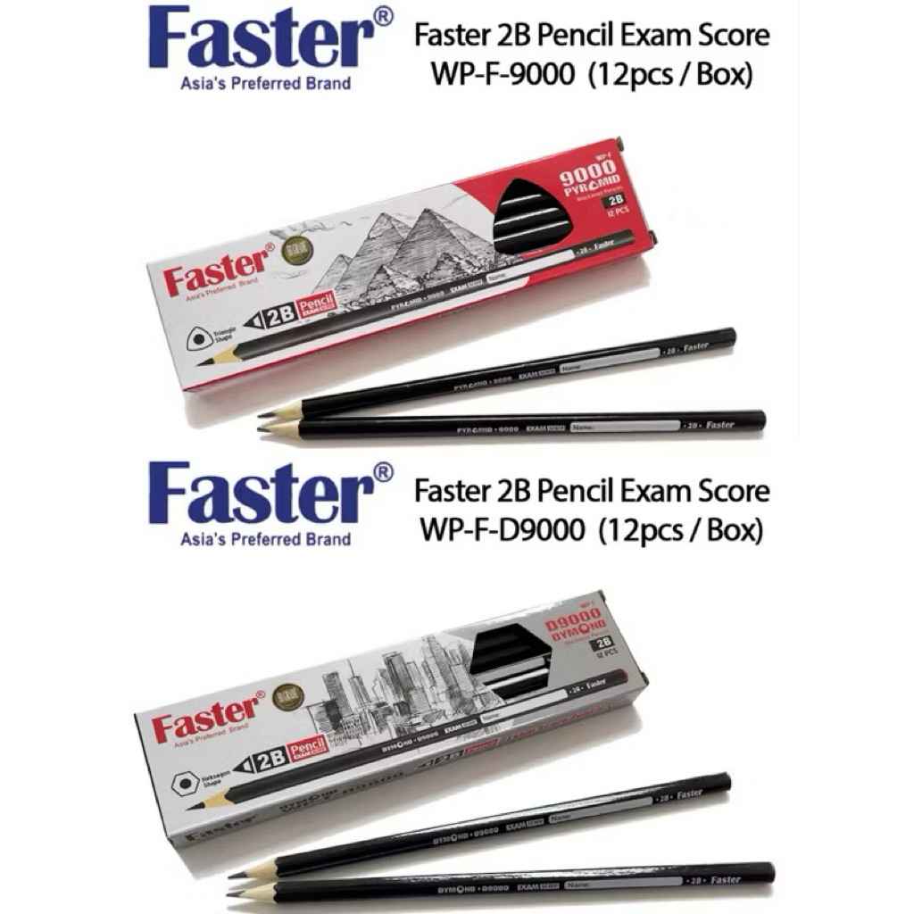 Faster 2B สอบดินสอ Score 9000/D9000 (12 ชิ้น)