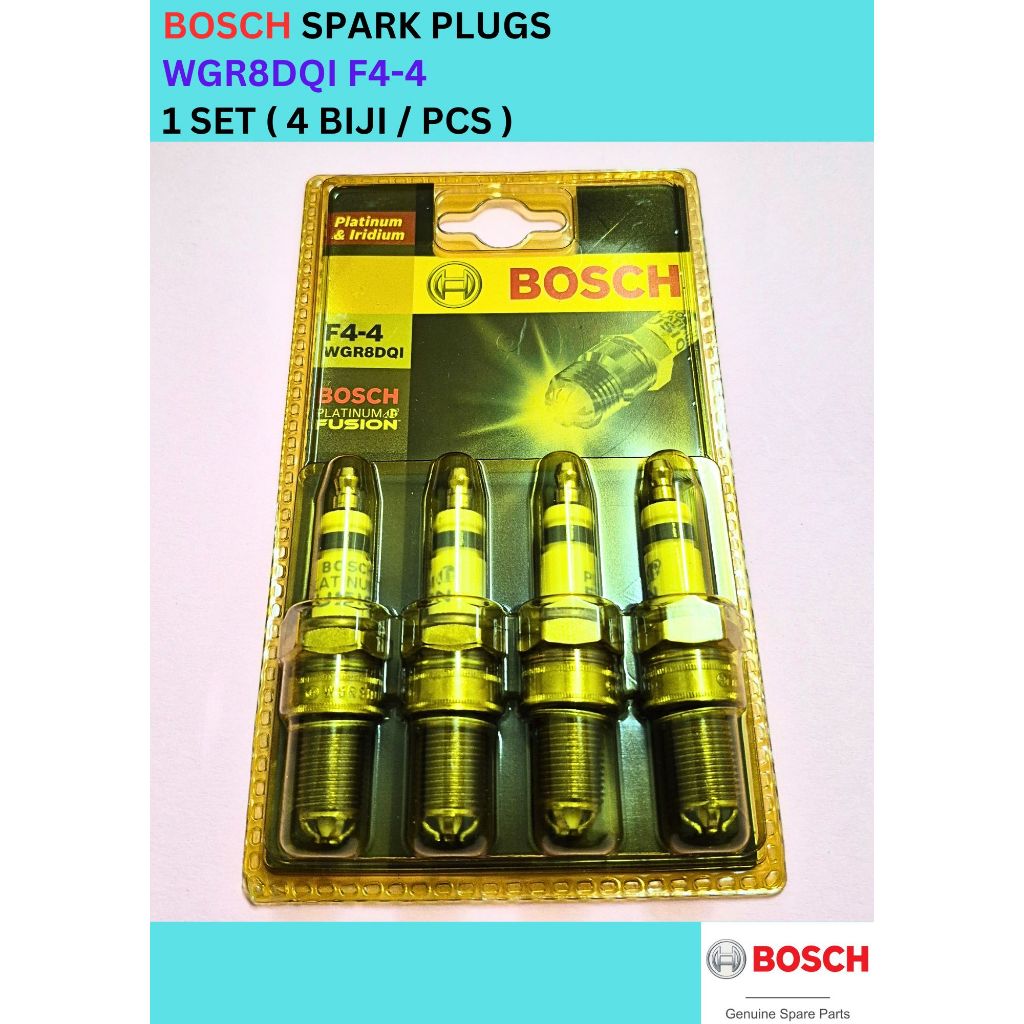 WGR8DQI [ Made in Germany ] Platinum Iridium Fusion (4 KAKI) BOSCH Plug Proton Iswara Saga 8V, 12V, 
