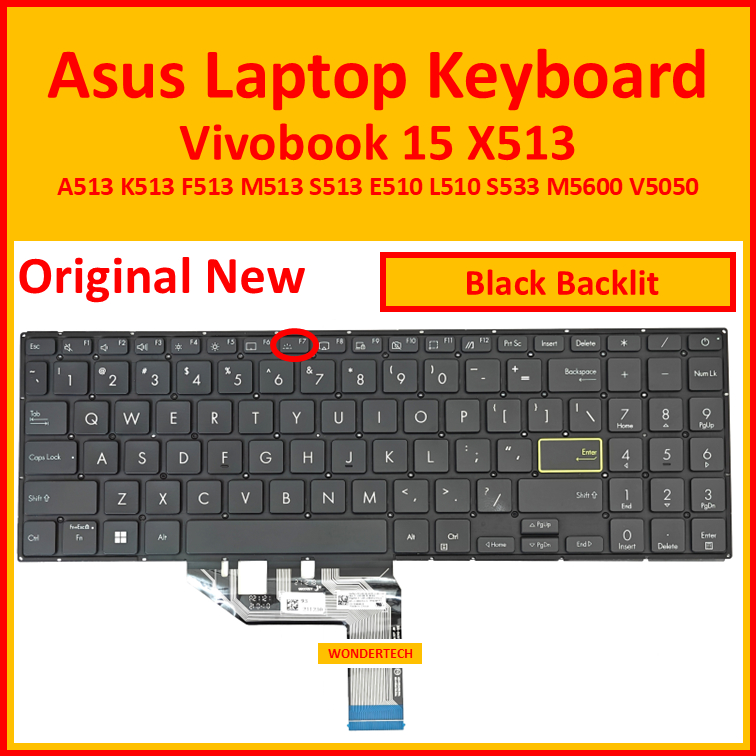 Asus Vivobook 15 X513 คีย์บอร์ด A513 K513 F513 M513 S513 E510 L510 S533 M5600 V50