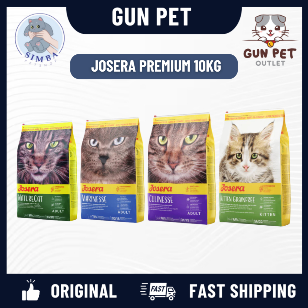 [ ฟรีวิตามิน] GUN PET JOSERA 10kg แมวโต อาหารแห้ง Grain ฟรี Kibbles Marinesse Culinesse อาหารแมว Mak