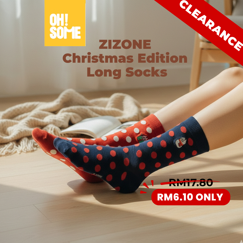 CLEARANCEOHSOME x Zizone- Zizone Christmas Socks Holiday Edition/ Stocking Panjang Karakter Zizone