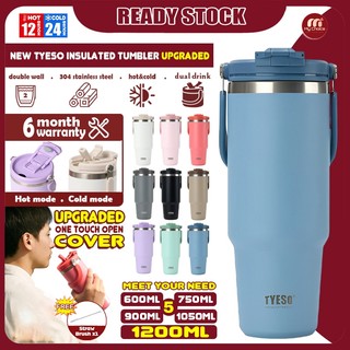 TYESO TS-01022-TS-01026 Vacuum Tumbler Upgraded One-Touch Lid 304 Stainless Steel Botol Air (600/750/900/1050/1200ml)