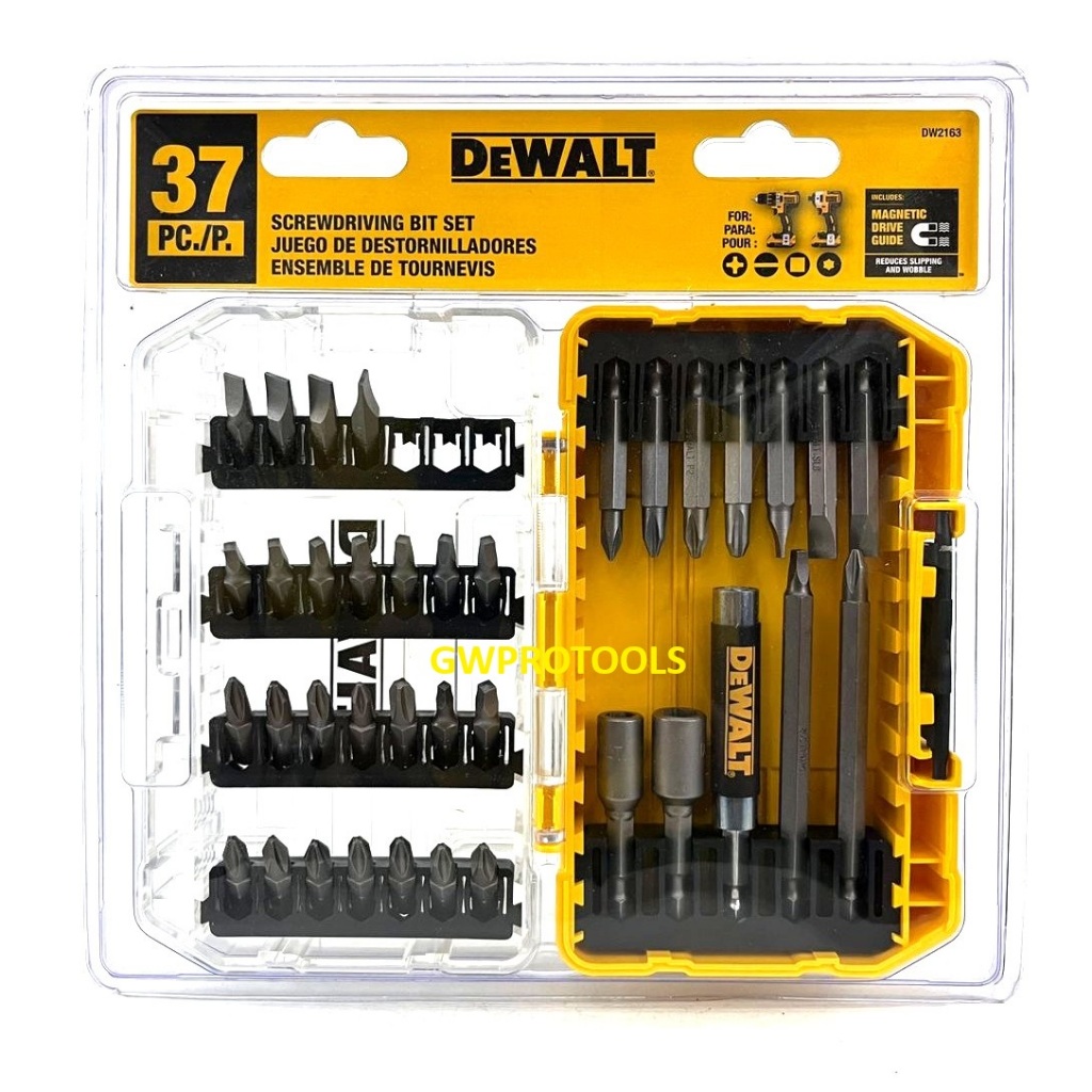 DW2163 - -DEWALT 37 PC. ชุดดอกสว่านขูดพร้อมเคสแกร่ง