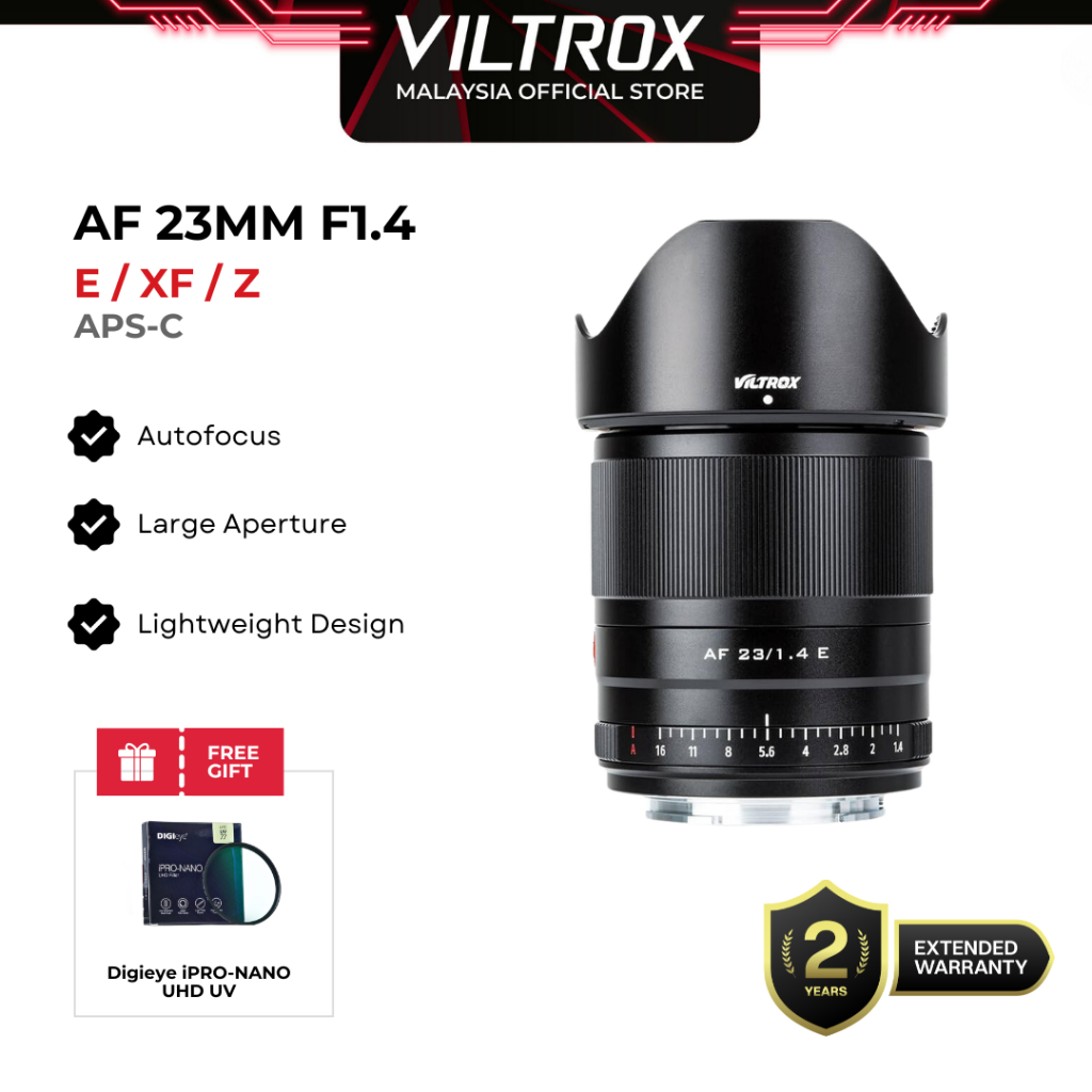VILTROX AF 23 มม.F1.4 E/Z/XF APS-C เลนส์โฟกัสอัตโนมัติสําหรับ SONY E-Mount FUJI NIKON Z-Mount กล้อง