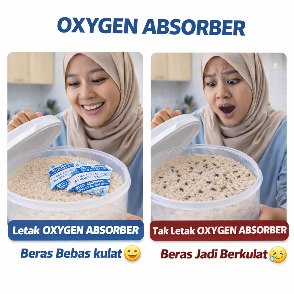 PACWRAP OXYGEN ABSORBER 100cc Elk Berkulat Anti Ulat Food Grade 200 ชิ้น/แพ็ค