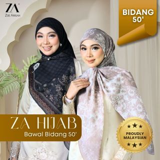 ZOE ARISAH [RAYA 2026] TUDUNG BIDANG 50 BAWAL PRINTED Cotton Voile Bercorak Hijab Square Murah Scarf Shawl ZOE ARISSA