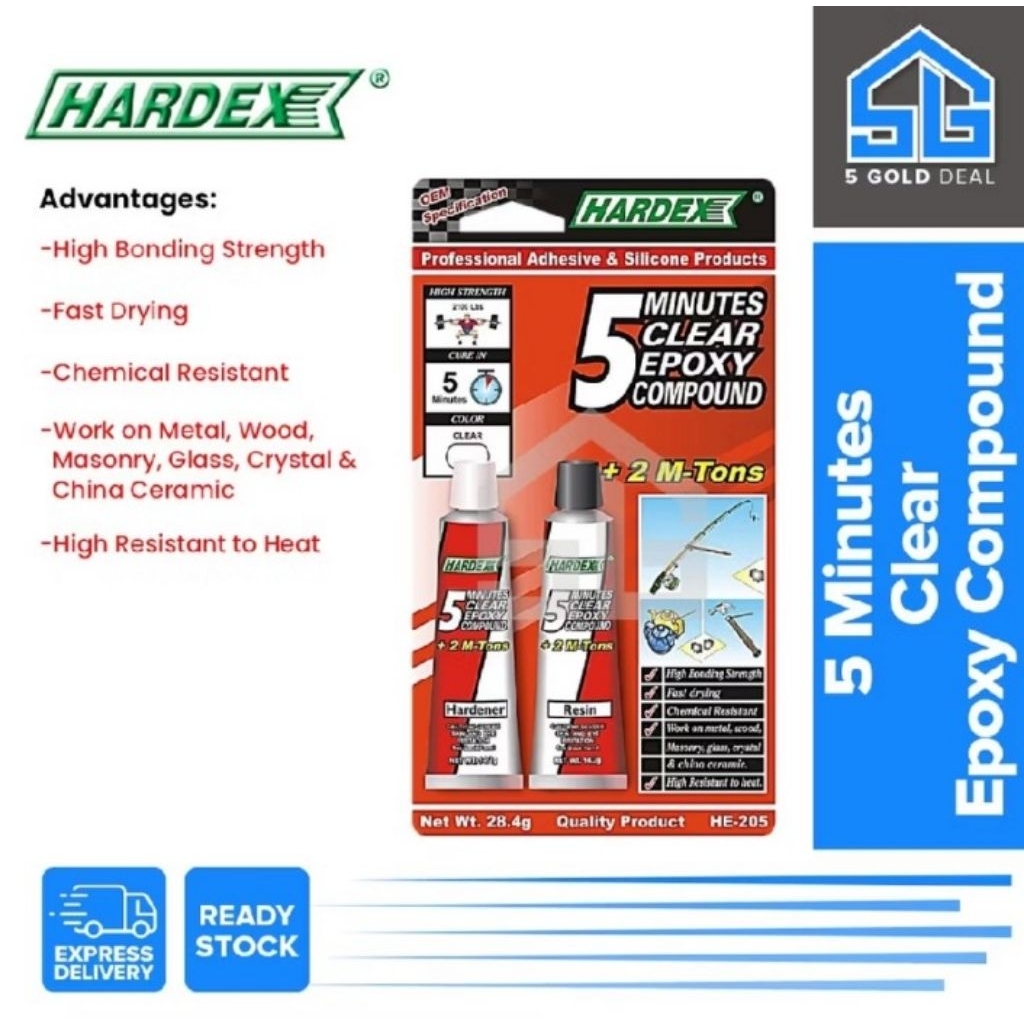 Hardex HE-205 Clear 5 นาที Clear Epoxy Compound 28.4g