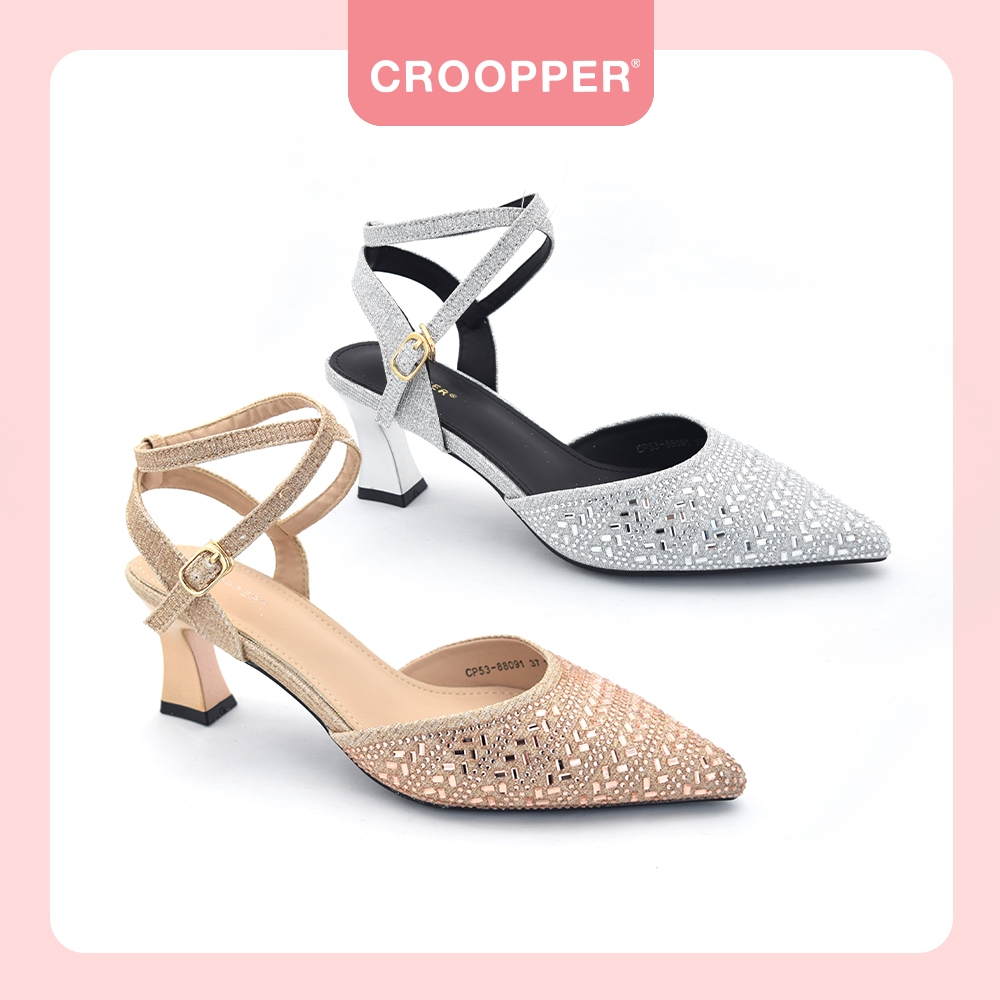 Croopper CP53-88801 Ladies 2.75-inch Heels Shoes Gold Silver