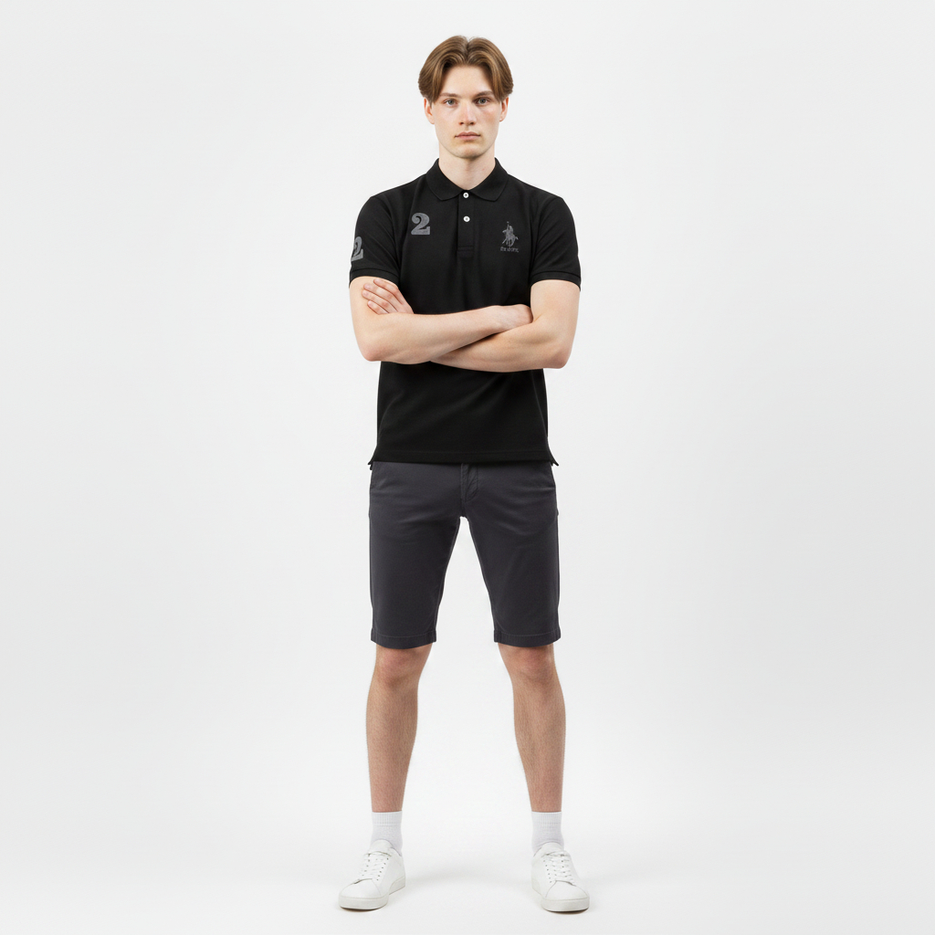 RCB Polo Club Men เสื้อโปโลแขนสั้นคอปก MTS12155 - สีดํา