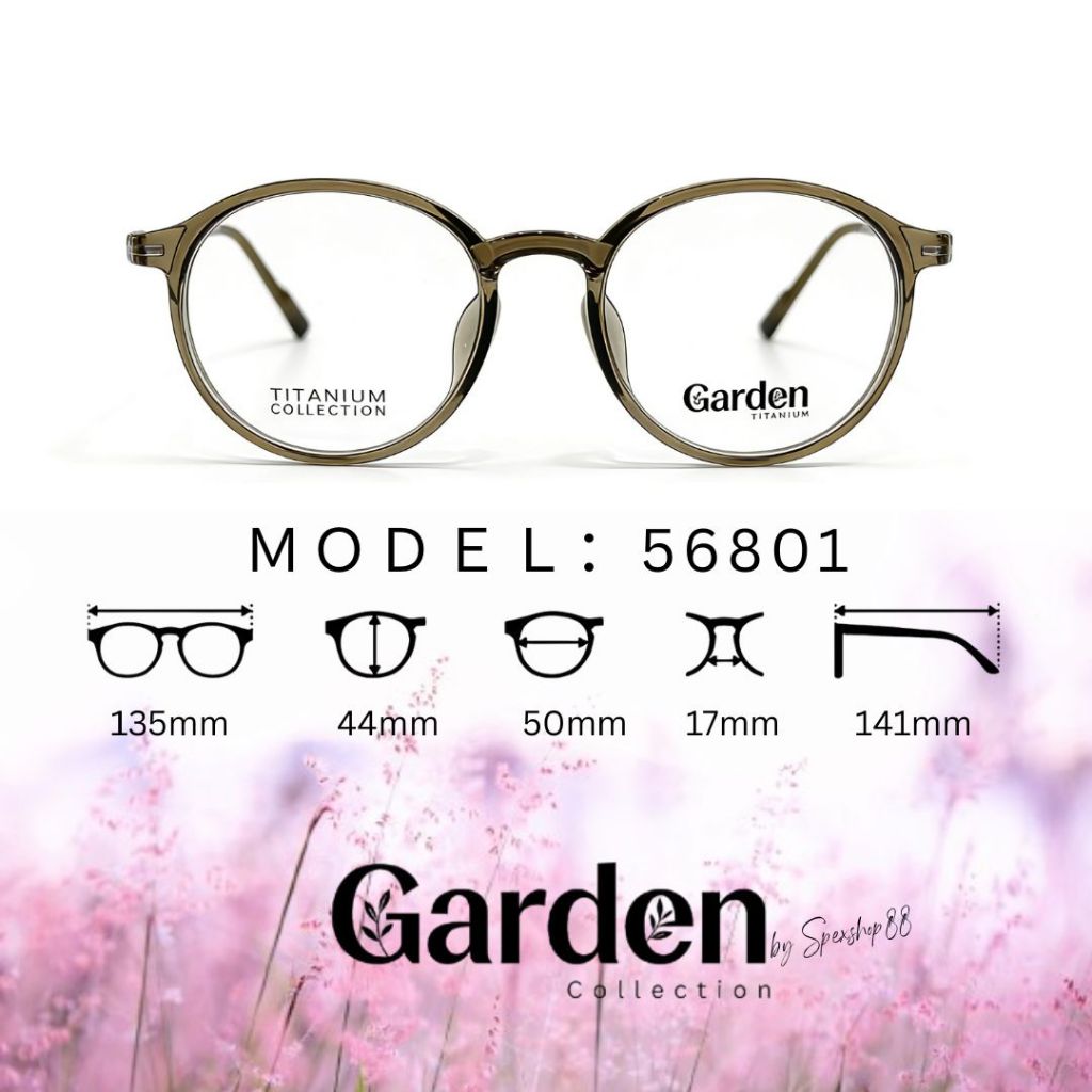 GARDEN MODEL 56801 50-44-17-141 TR ACETATE SIDE METAL UNISEX FRA