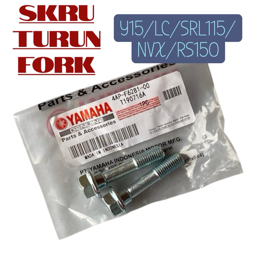 Y16ZR Y15ZR SRL115 NVX155 LC135 VF3i SRL110 RS150 RSX150 EX5 LCV8 SKRU TURUN FORK1-00EW LOWER FORK62