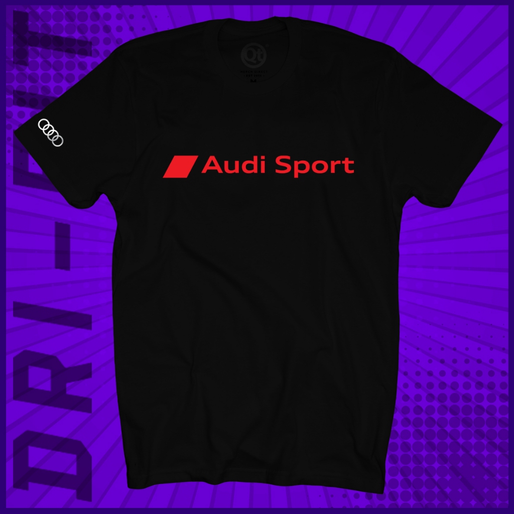ใหม่ AUDI SPORT โลโก้รอบคอ 160GSM แขนสั้น 100% MICROFIBER DRI-FIT JERSEY UNISEX ผู้ใหญ่ S SERIES RS 