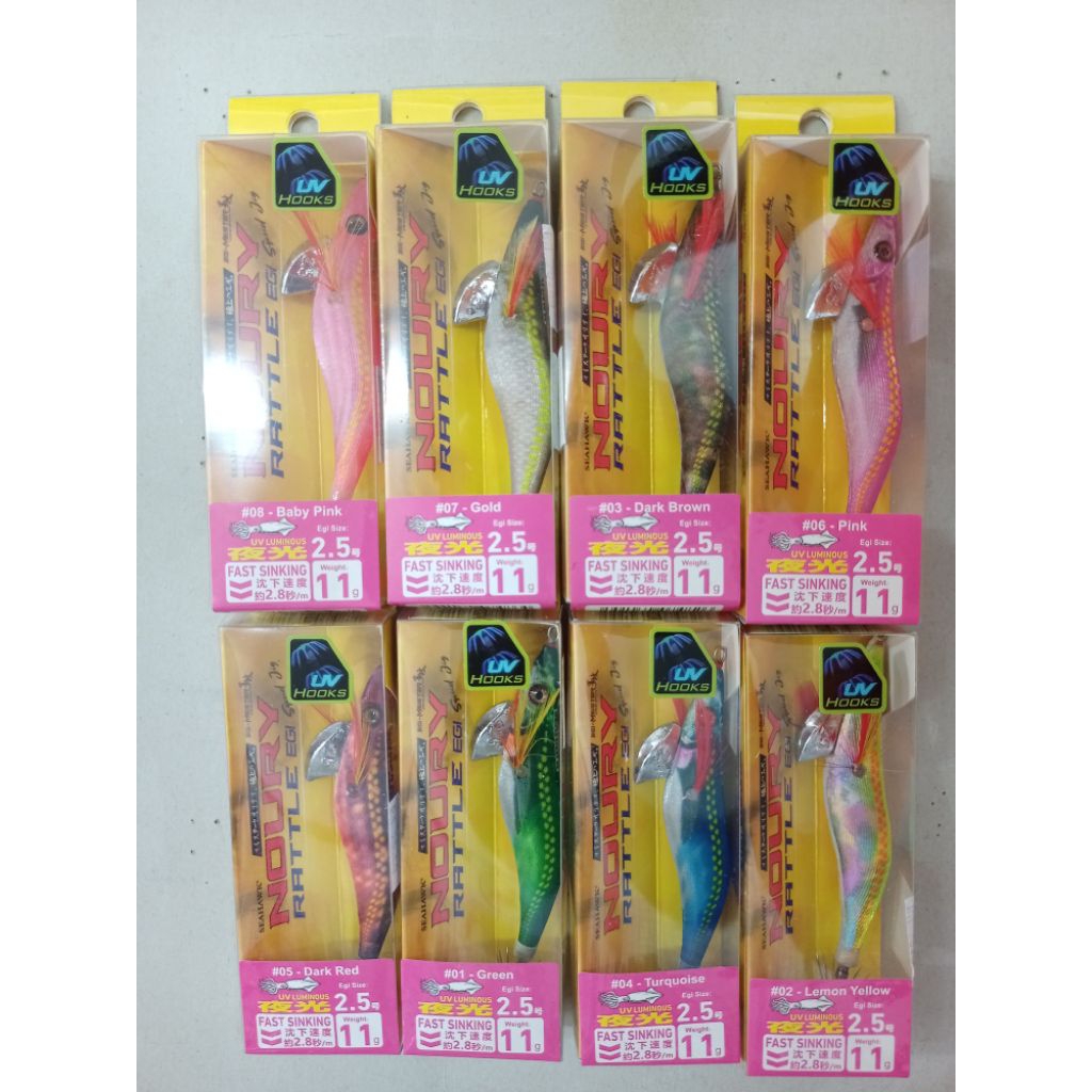 SEAHAWK NOURY RATTLE EGI SQUID JIG 2.5 11G Candat Sotong