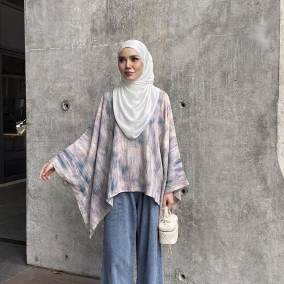 ใหม่ RELEASE Rayyan Haya Camilla Kaftan พิมพ์ Series เสื้อชีฟอง Top Muslimah