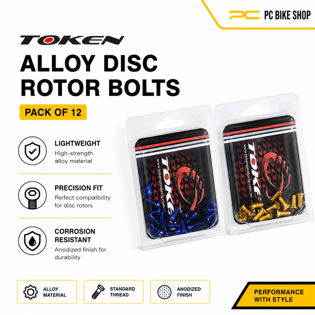 Token Alloy Disc Rotor Bolts - แพ็ค 12 Chainring ขี่จักรยานจักรยานเสือหมอบ Crank Component Basikal P