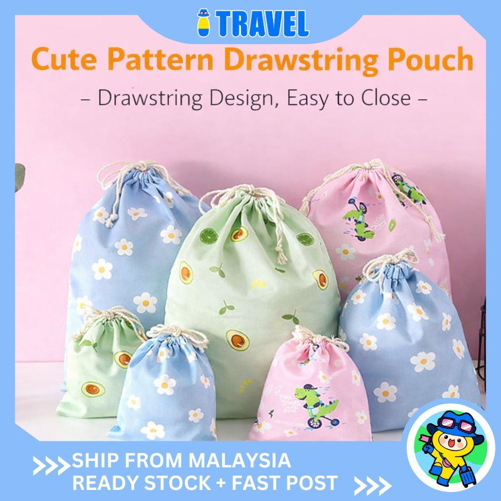 ITRAVEL 2449 Drawstring Travel Pocket Storage Pouch Bag Beg Penyimpanan Tali Serut