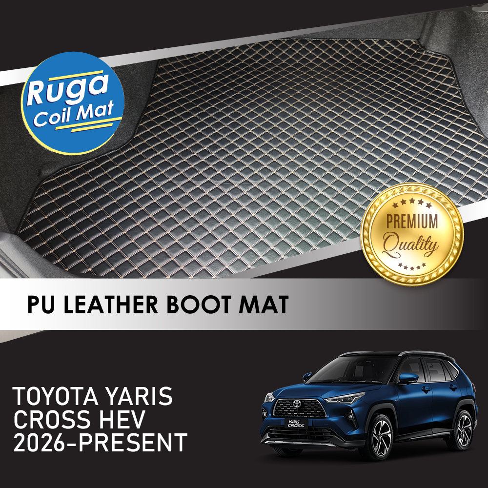 TOYOTA YARIS CROSS HEV ( 2026 ) Karpet Bonet Kulit PU PREMIUM QUALITY พรมหนัง PU