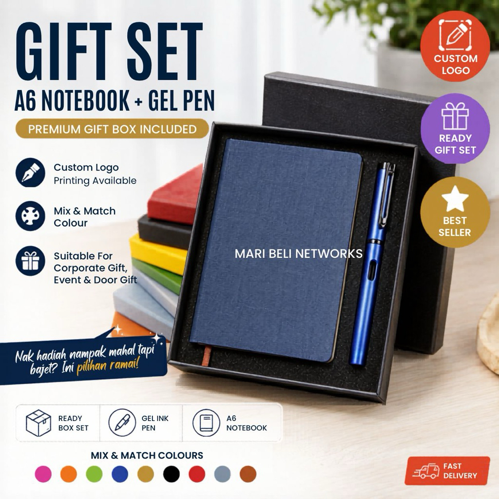 Set A6 Notebook & Gel Ink Pen พร้อมกล่อง Corporate Seminar Door
