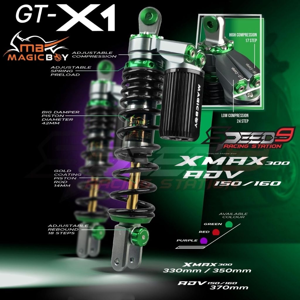 MAGICBOY FORGED ABSORBER GT-X1 WMOTO RT2 RT3 XMAX 250 XMAX 300 330MM 350MM ADV150 ADV160 370MM