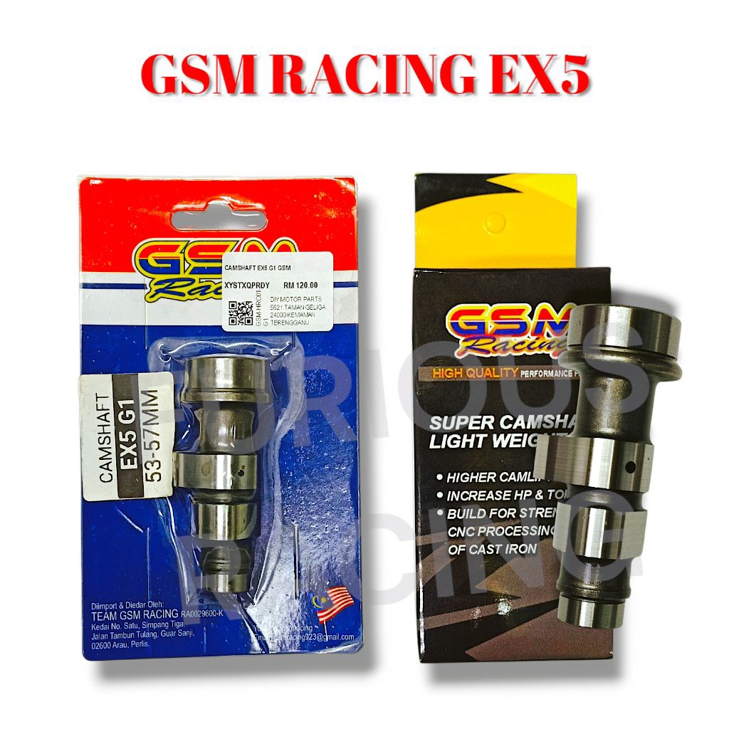 GSM Racing Camshaft EX5 DREAM WAVE100 W100 EX5 CLASS 1 / G1 53-57MM / G2 58-62MM