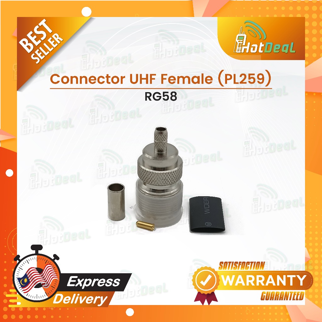 ขั้วต่อ UHF ตัวเมีย (PL259) สําหรับ rg58
