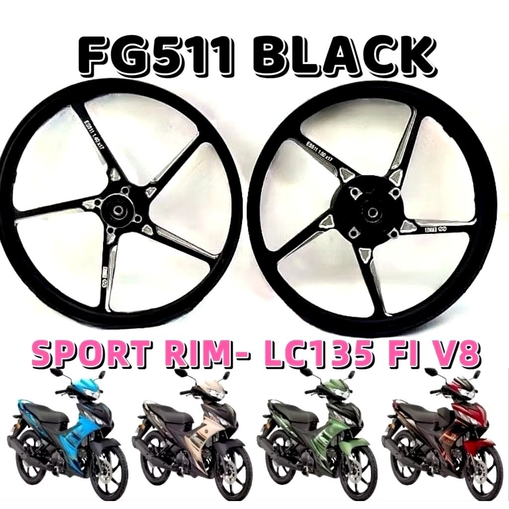LC135 FI V8 SPORT RIM FG511 BLACK PNP NEW & OLD DESIGN RCB RACING BOY SPORT RIM FG 511 FG505 LC 135F