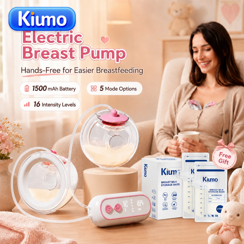 Kiumo เครื่องปั๊มนมไฟฟ้าแบบแฮนด์ฟรีไม่เจ็บปวด Pam Susu Elektrik Handfree ไม่เจ็บปวดสวมใส่เครื่องปั๊ม