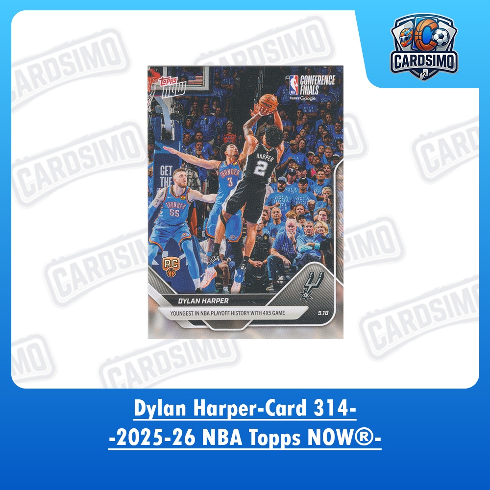Dylan Harper - 314- การ์ดการซื้อขาย San Antonio Spurs 2025-26 NBA Topps NOW