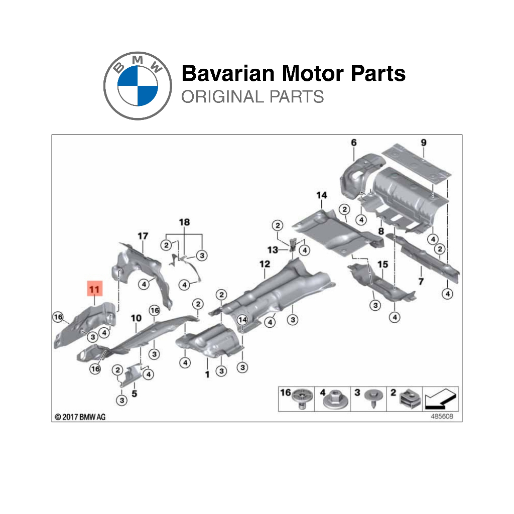 รองรับเครื่องยนต์ฉนวนหัว BMW (RHD) สําหรับ G12/G30/G32 [51487377983]