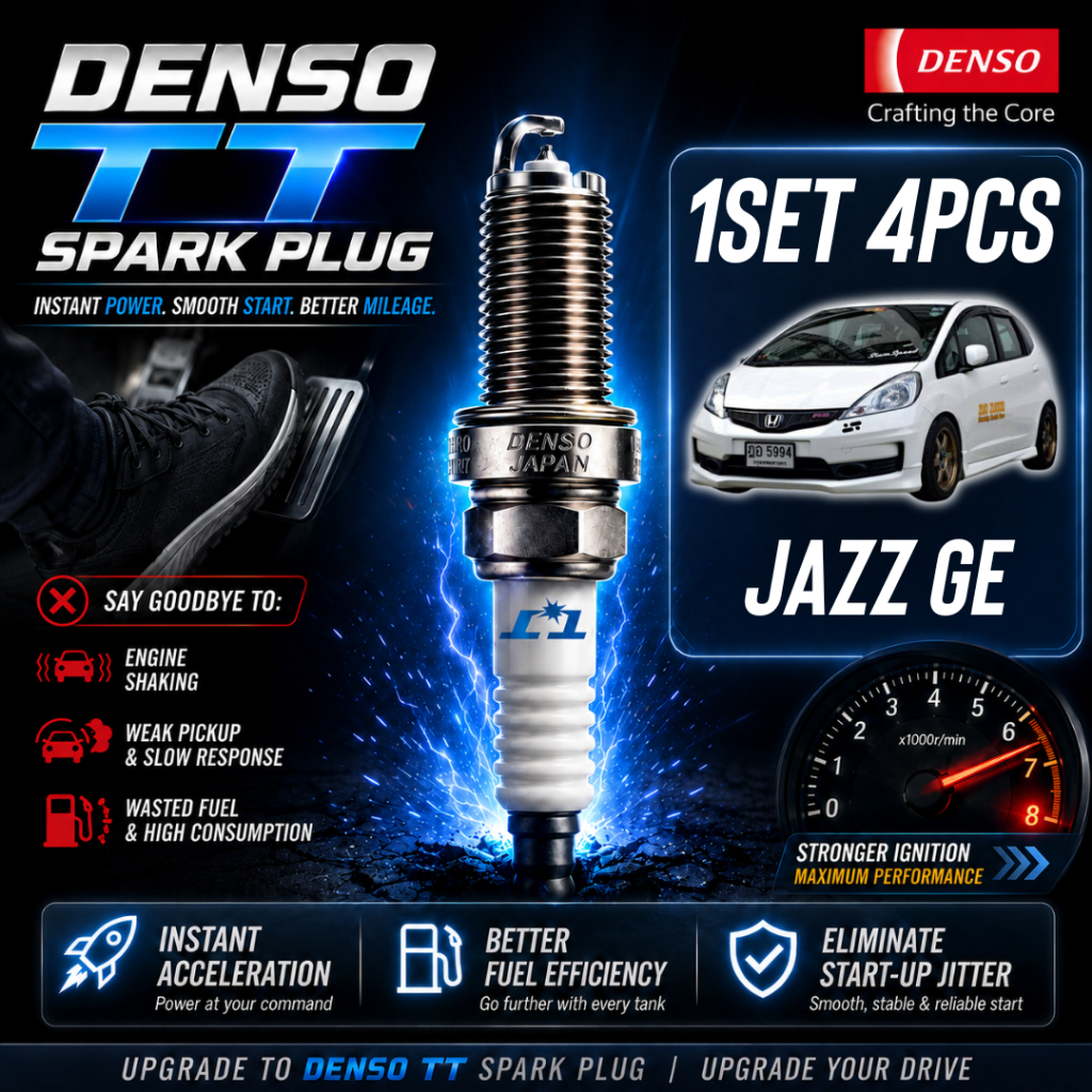 DENSO TT หัวเทียนนิกเกิล Jazz ge Honda Fit k20tt 1 ชุด 4 ชิ้น