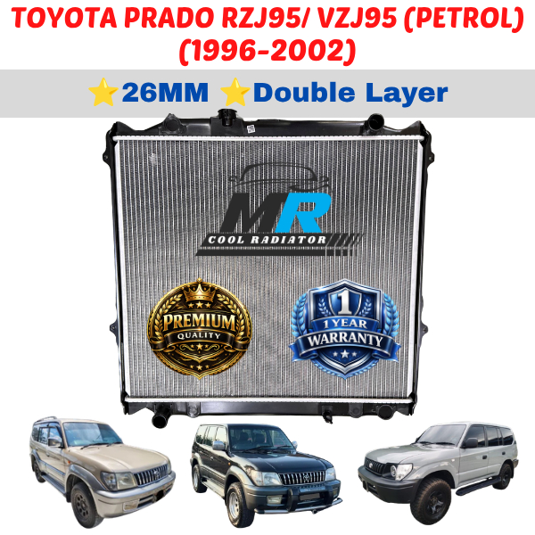 TOYOTA PRADO RZJ95 / RZJ95 (น้ํามัน) (26mm) หม้อน้ํา MANUAL สองชั้นคุณภาพสูง Tangki Air