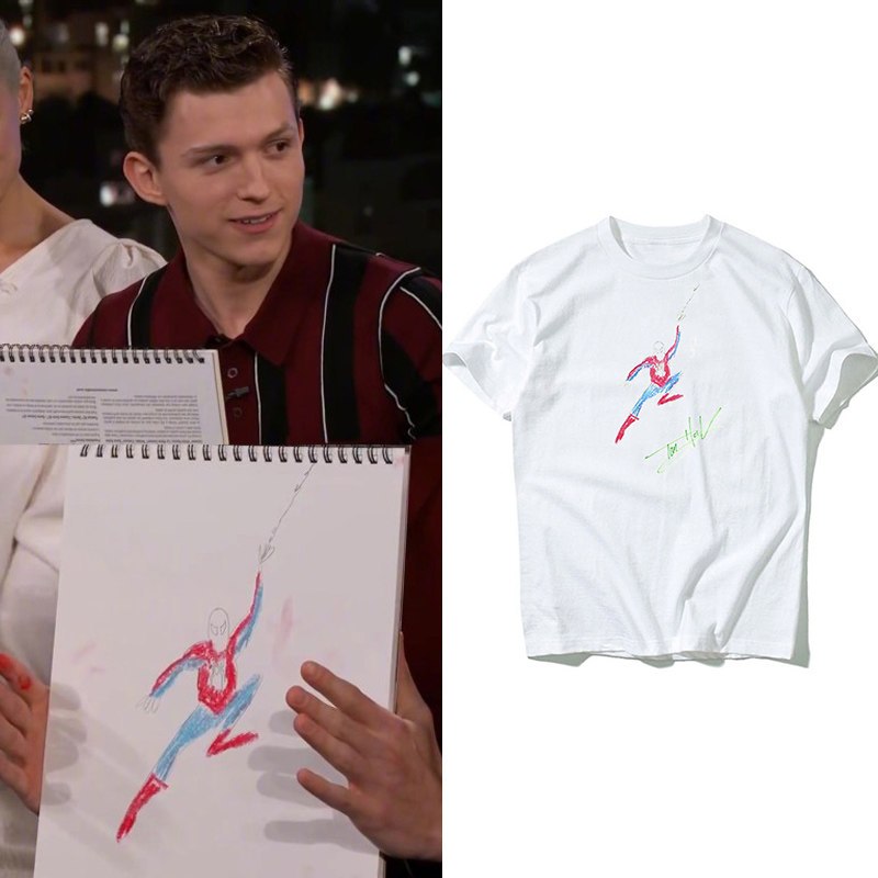 Tom Holland Doodle Tee ผ้าฝ้าย 100% สําหรับคอลเลกชัน Tom Holland panas saiz S-5XL
