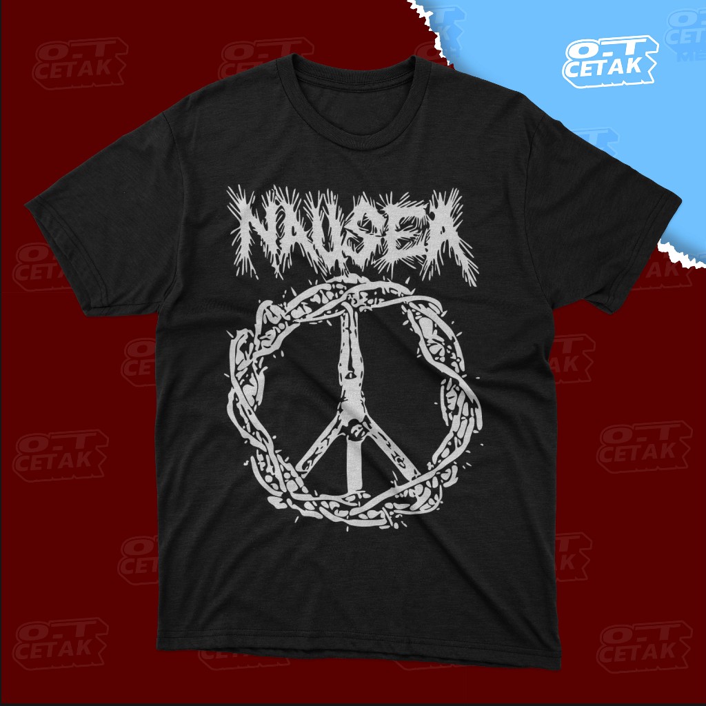 !!!️ป้ายกระดุมฟรี!! ️! -NAUSEA Tribut Band Shirts-Gildan Premium 100% Cotton-High Quality Raster DTF