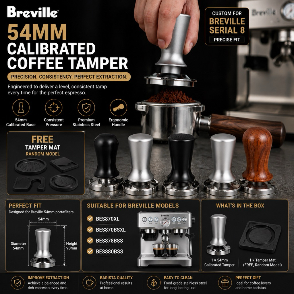 Breville 54mm Calibration Coffee Tamper เหมาะสําหรับ BES870XL / BES870BSXL / BES878BSS / BES880BSS ฟ